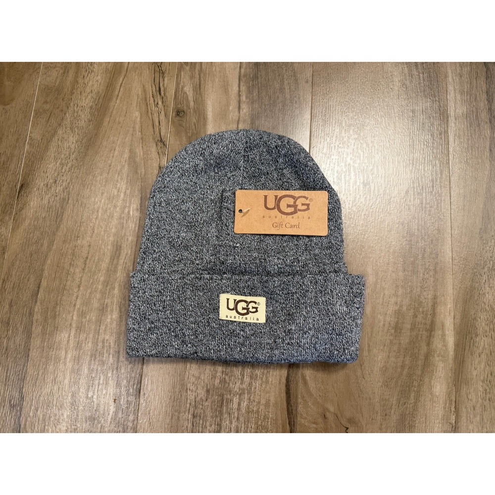 UGG Gray Core Classic Knit Beanie Cuffed Adult One Size Fits Most Fleece Lined